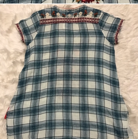 Plaid embroidered julienne drape top by Johnny Was - Picture 7 of 7